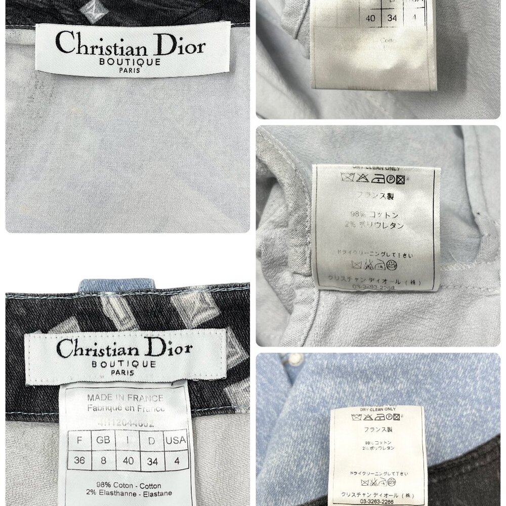 Christian Dior Vintage Jacket Pants Set #38 #36 Denim Blue Black Cotton [102579] - Picture 14 of 14